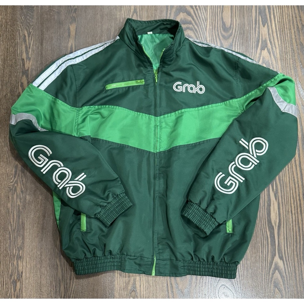 Grab Vietnamese Coat W/embroidary L Tags On Arms & Back. Multi Green Moped